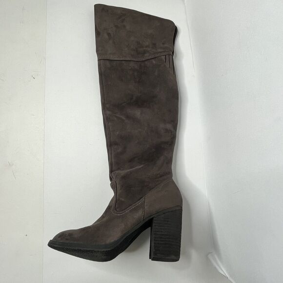 Not Rated Andra Brown Faux Suede Over The Knee Boots - Picture 1 of 10
